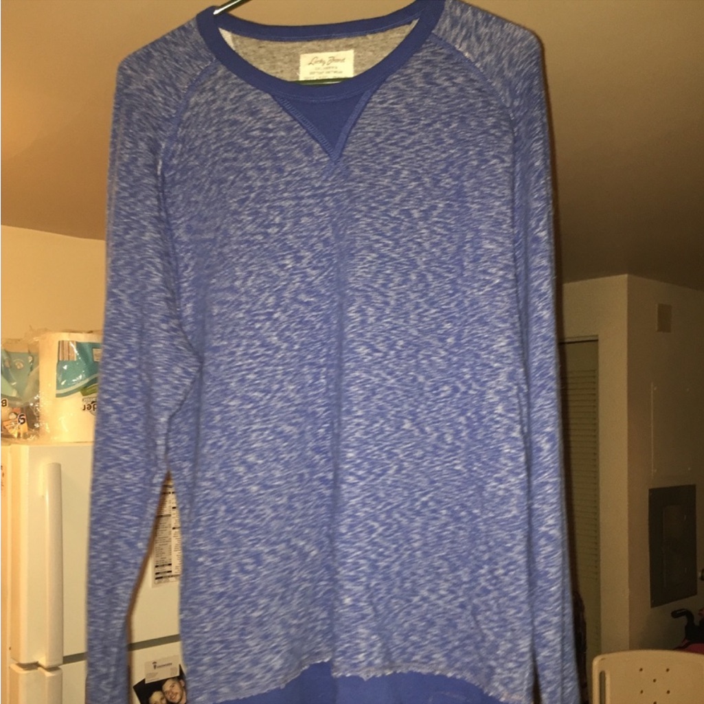 Nwot Mens Lucky Brand BlueGray Grey Label Sweater